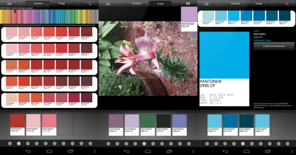 myPANTONE - генерация палитры по фотографии смартфона